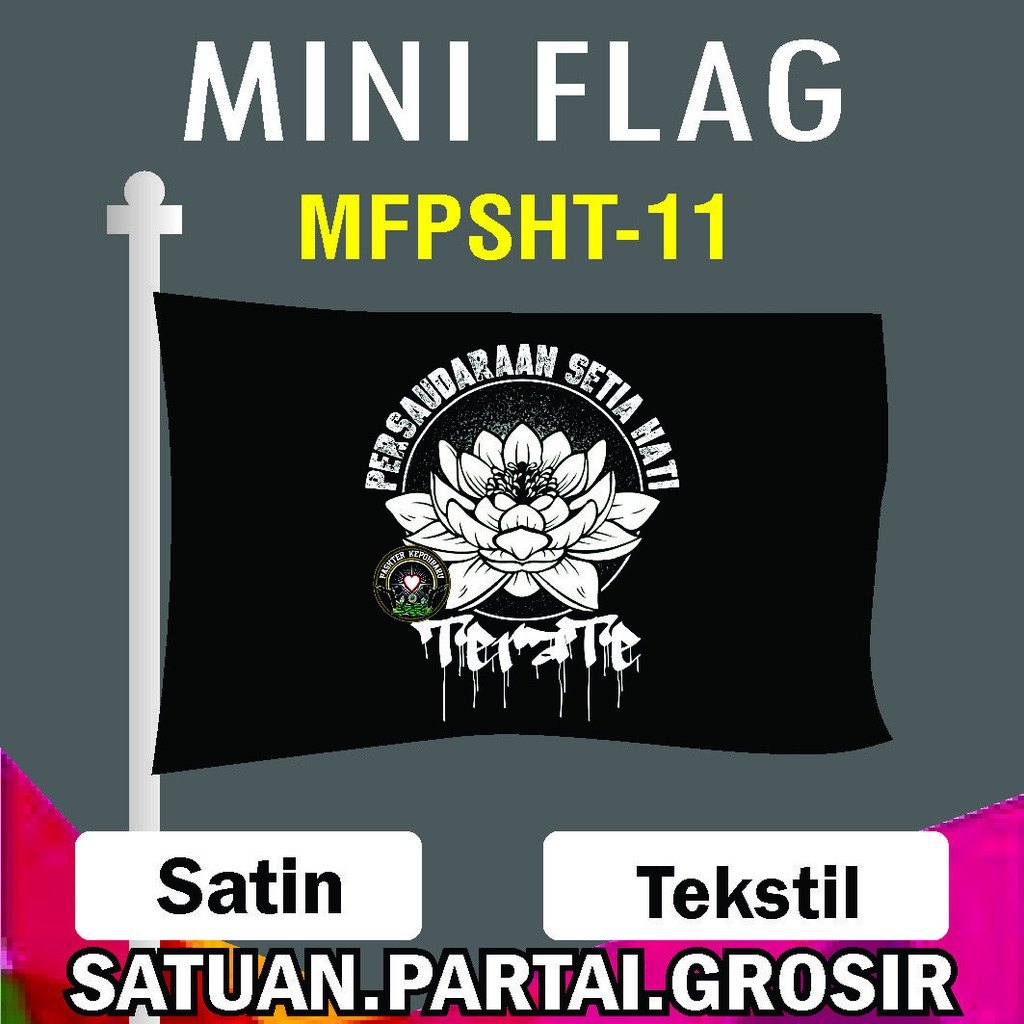 Cetak Mini Flag Design PSHT / Cetak Bendera PERSAUDARAAN SETIA HATI TERATE / Mini Flag PSHT / Bender