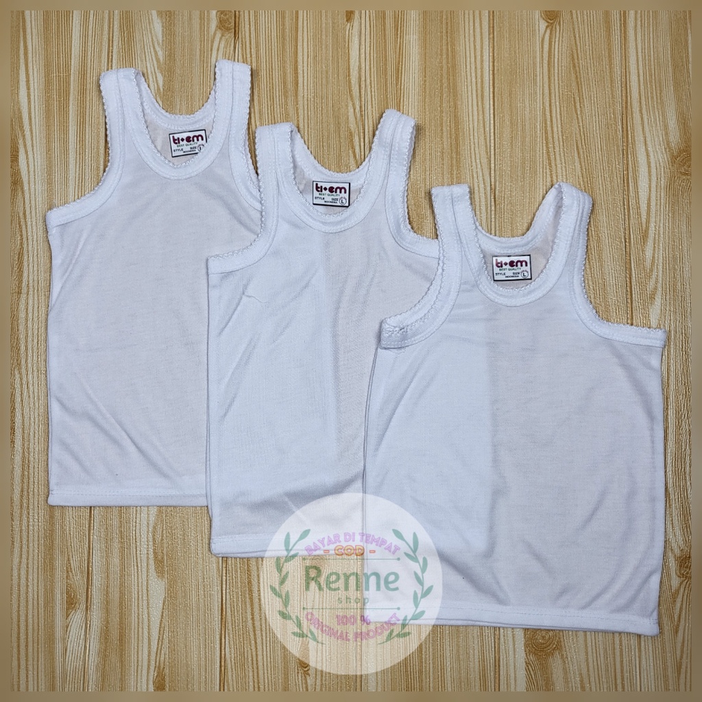 KAOS DALAM ANAK / SINGLET ANAK / SINGLET PUTIH WARNA