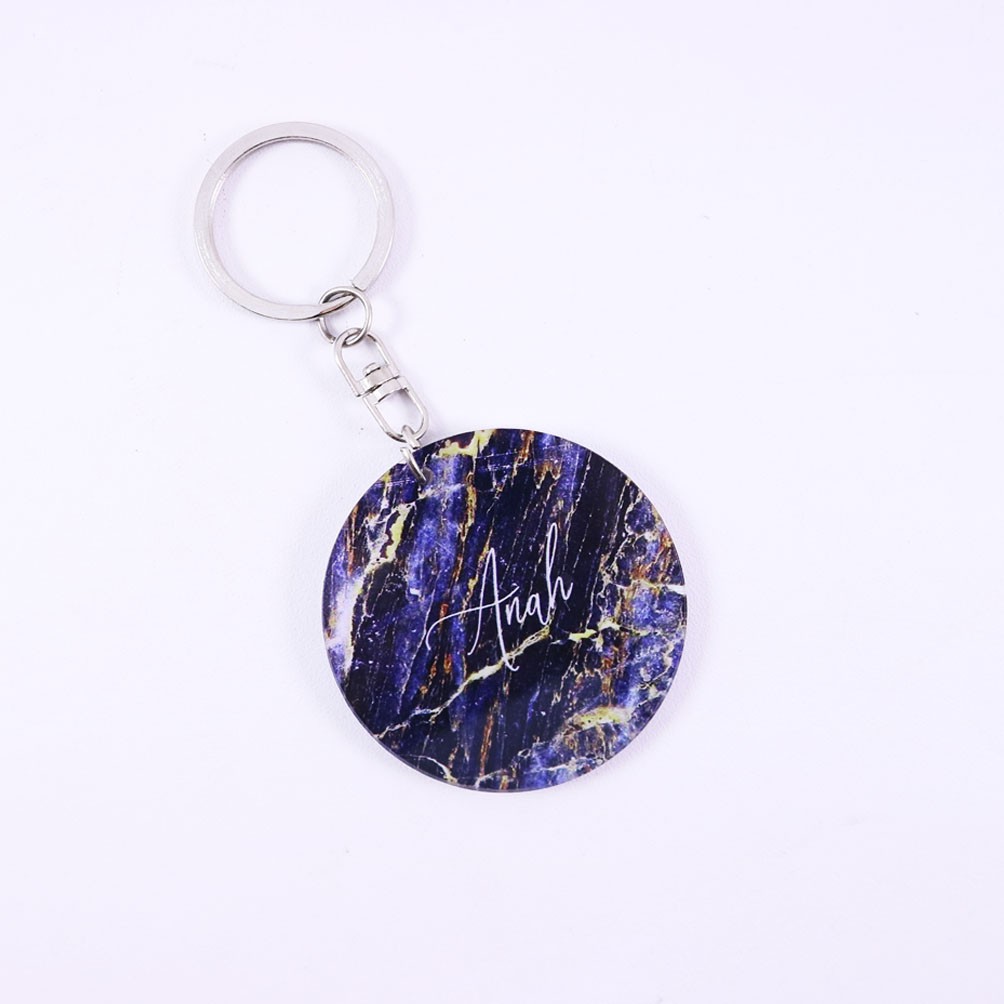 Gantungan Kunci Round | Keychain Akrilik | Marble