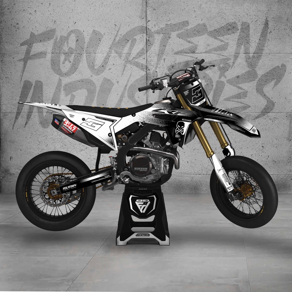 DECAL CRF 450 2022 hitam putih - stiker dekal body crf 450 hrv