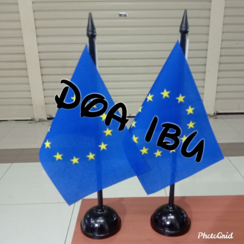 

best seller tiang kayu meja+bendera UNI EROPA ready stock