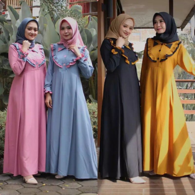 [Fashion Muslim] Gamis KIMMY dress | maxy | rempel | kombinasi | terlaris | terbaru