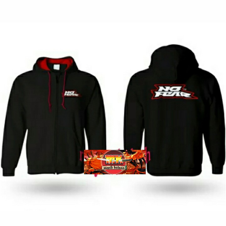 Jaket Hoodie Casual Pria Wanita NO FEAR Size S M L XL XXL