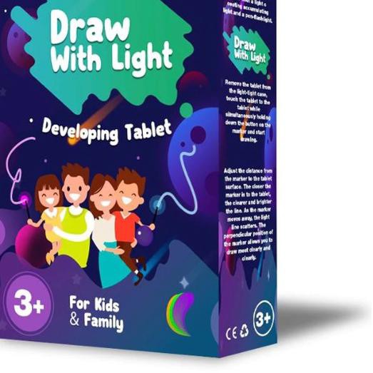 

★ Papan Tulis Ajaib Magic Drawing Board Mainan Edukasi Anak Glowing Board LED Light Draw The Light ☻