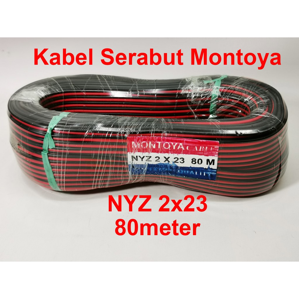 Kabel Serabut Montoya NYZ 2x23 MERAH ( Diameter 3 mm, 80 Meter )