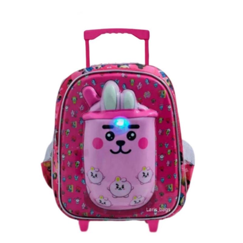 Ransel dorong backpack tas troly anak perempuan karakter Realpick