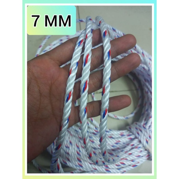 TALI TAMBANG PLASTIK 7 MM 50 METER / TALI TAMBANG 7 MM ECERAN / TALI TAMBANG KILOAN.