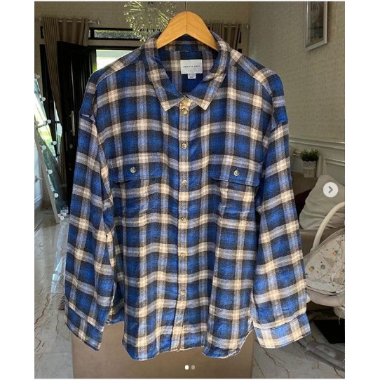 American Eagle Jacket Shirt Plaid Blue AEPB2429-A6