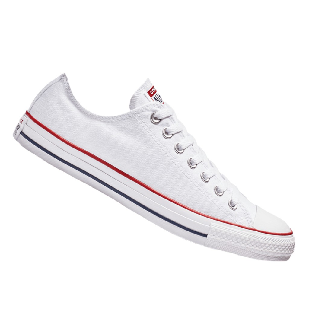 Sepatu Converse All Stars Low Putih List Merah Pria Wanita Casual Sekolah Sneakers Sepatu Convers