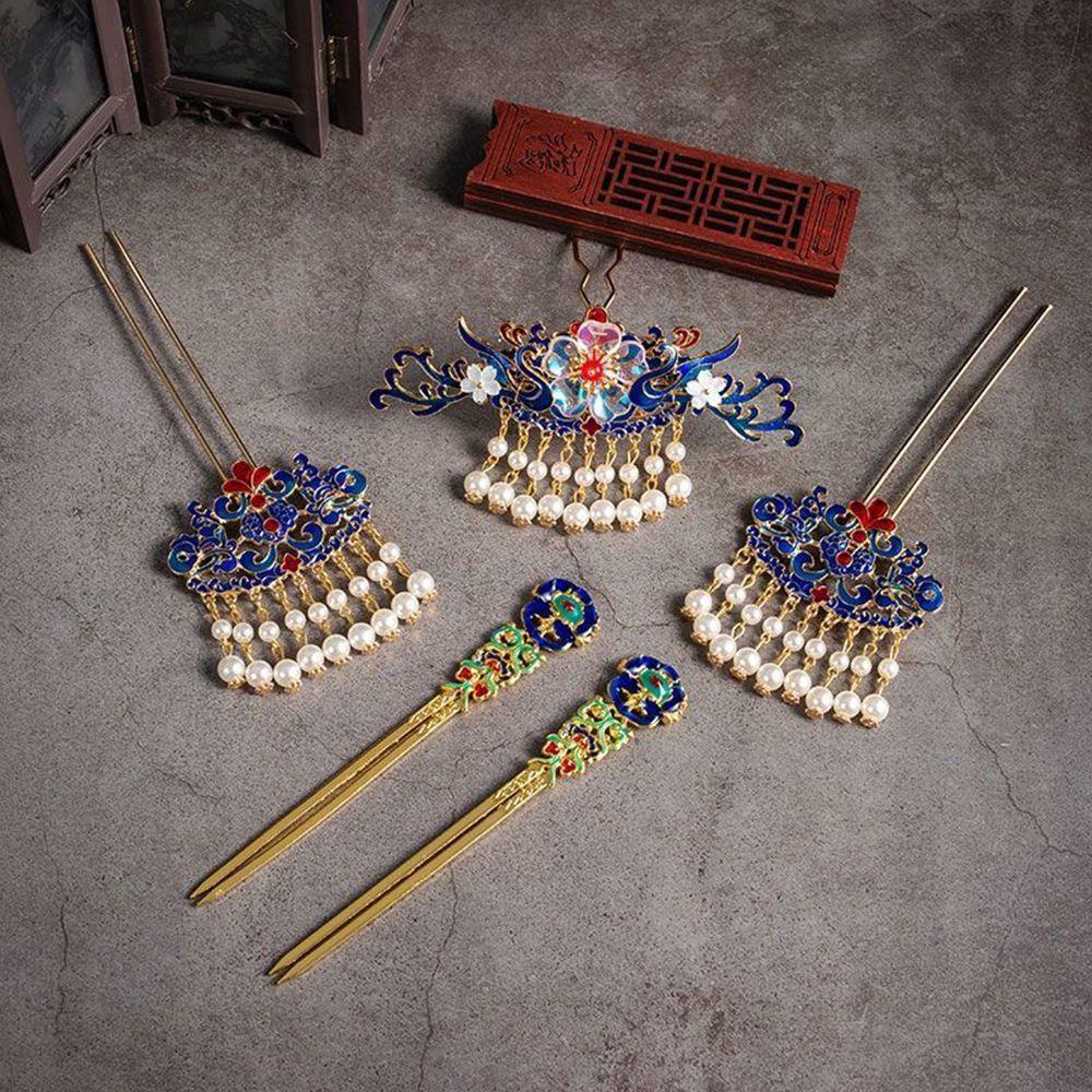 Needway   Hanfu Rambut Stik Elegan Simple Vintage Hair Disk Flower Gaya Kuno Wanita Gaya Cina Women Hair Fork