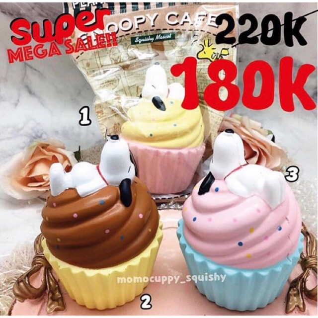 Squishy licensed snoopy cupcakes by peanuts ( ORIGINAL JEPANG)