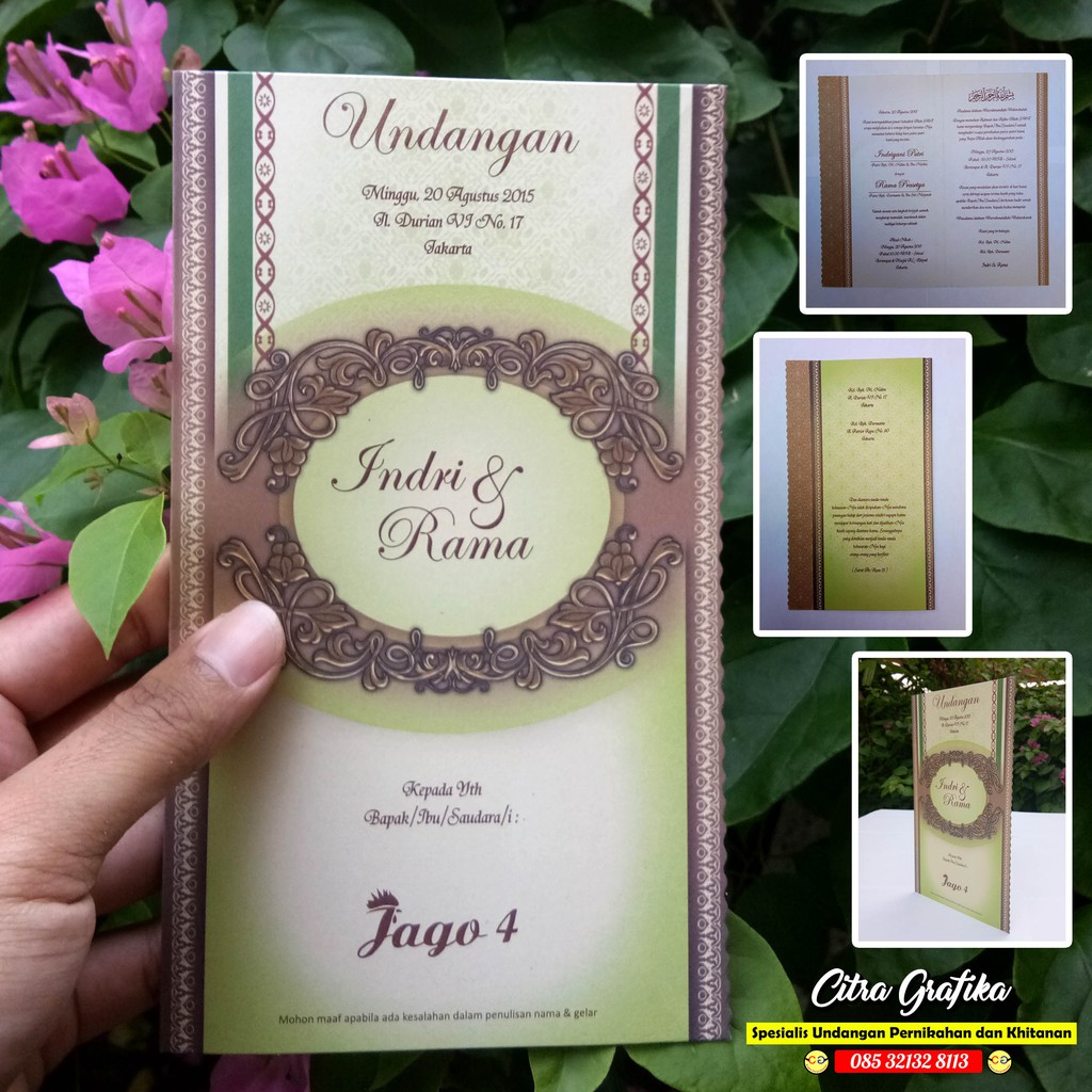 Undangan Pernikahan / Undangan Pernikahan Motif Bunga Pita / Kartu Undangan JG4