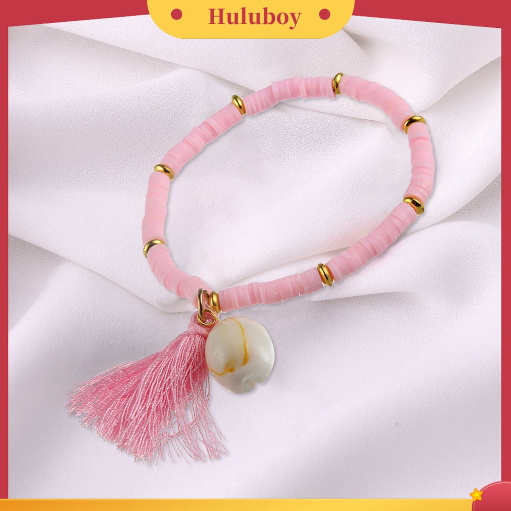 Hu Hu Hu Hu Hu Alat Bantu Pasang Kacamata♡ Gelang Tangan Wanita Model Rantai Manik Polymer Clay Multi Warna Hias Rumbai