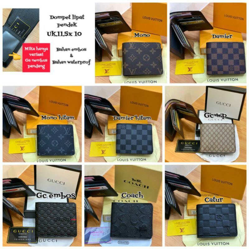 [Bisa COD] DOMPET LIPAT PENDEK COWOK KULIT IMPORT uk 11,5x10 cm FREE BOX