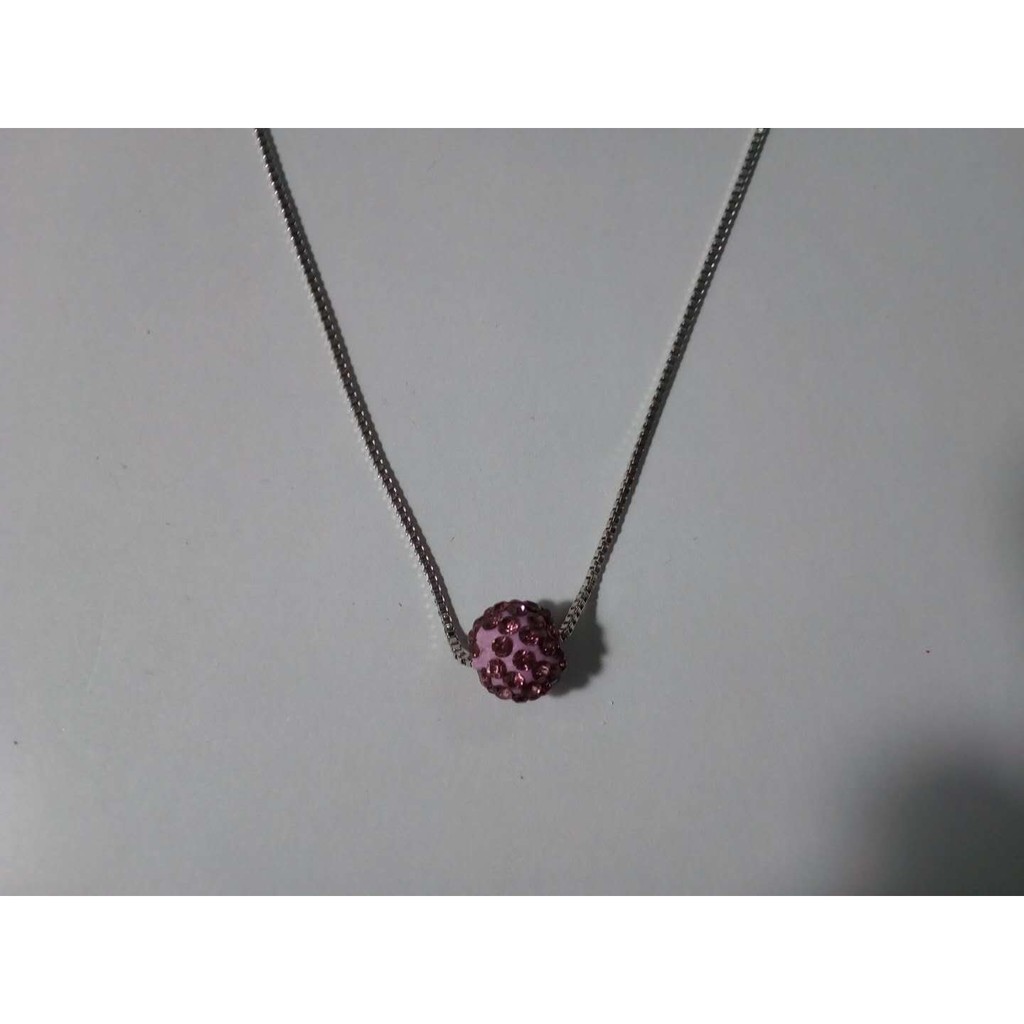 【TK】Shambhala Berlian Kalung Liontin Choker H16 Stainless Crystal Bentuk Bola Diamond / Titanum korea Fashion