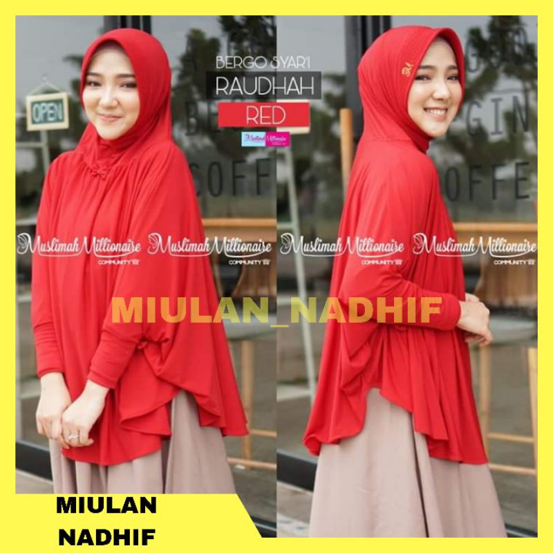 JILBAB SYARI HIJAB SYARI KERUDUNG SYARI BERGO RAUDHAH PREMIUM BY MUSLIMAH MILLIONAIRE {BISA COD}
