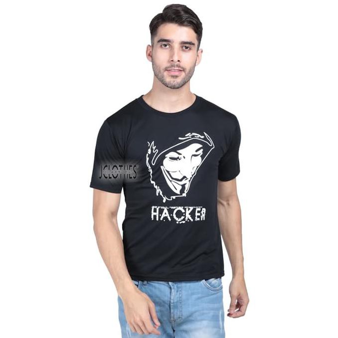 Super Kaos Pria / Kaos Distro / Kaos Cowo Hacker - Hitam Sale