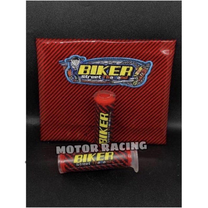 HANDGRIP KARBON BIKER + KULIT JOK KARBON BIKER UNIVERSAL SEMUA MOTOR