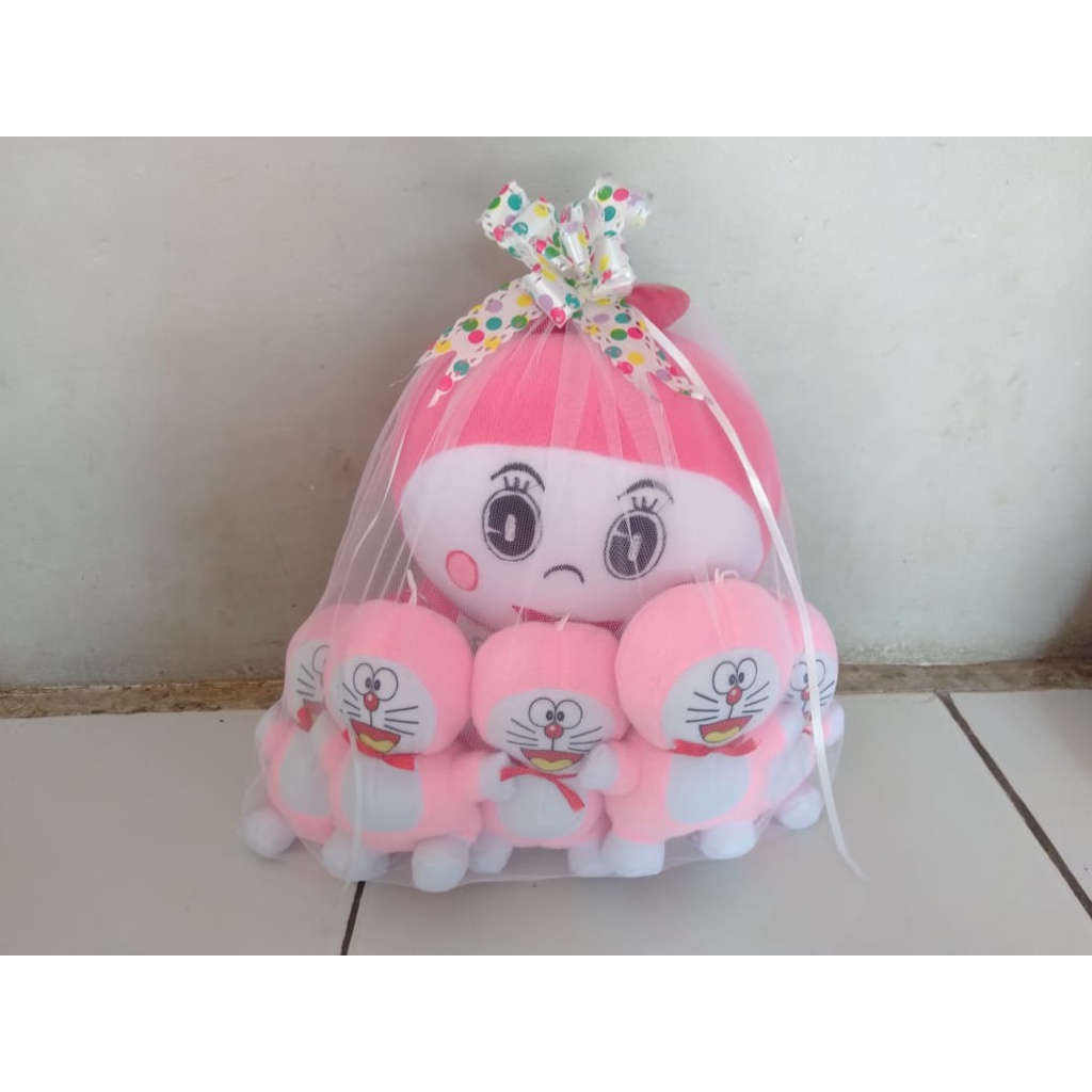 Boneka Doraemon Beranak Tiga Induk 30cm