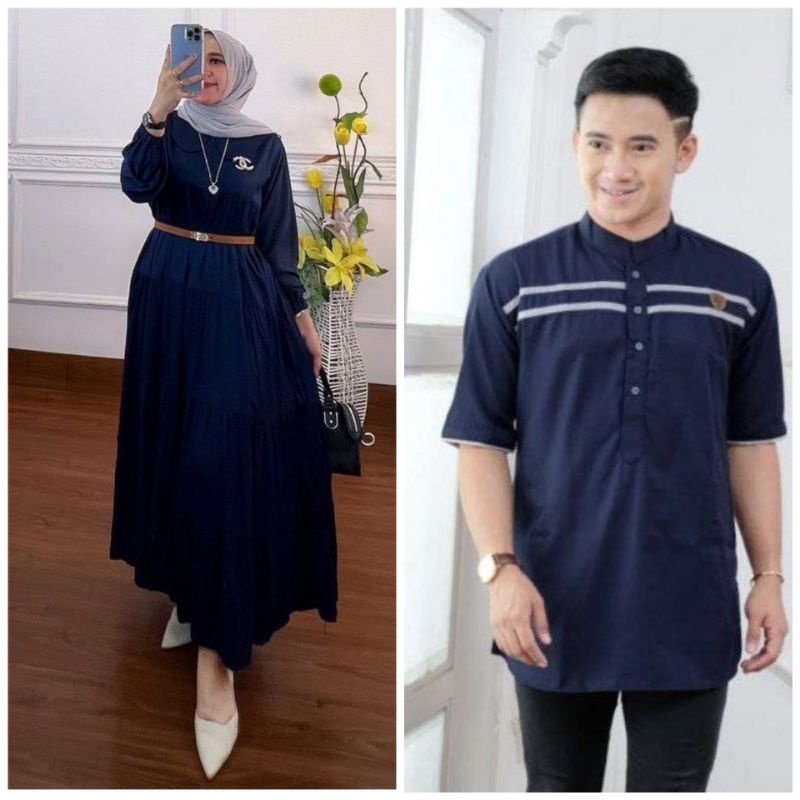 COUPLE MIDI DRESS KOKO FF ,MARSYA MIDI DRESS GAMIS SUSUN