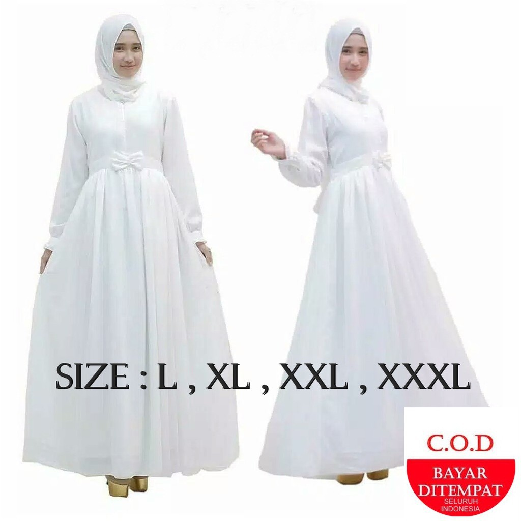BAJU MUSLIM DRESS GAMIS TERLARIS / GAMIS PUTIH POLOS,GAMIS PENGAJIAN,GAMIS PUTIH,GAMIS MANASIK,HAJI