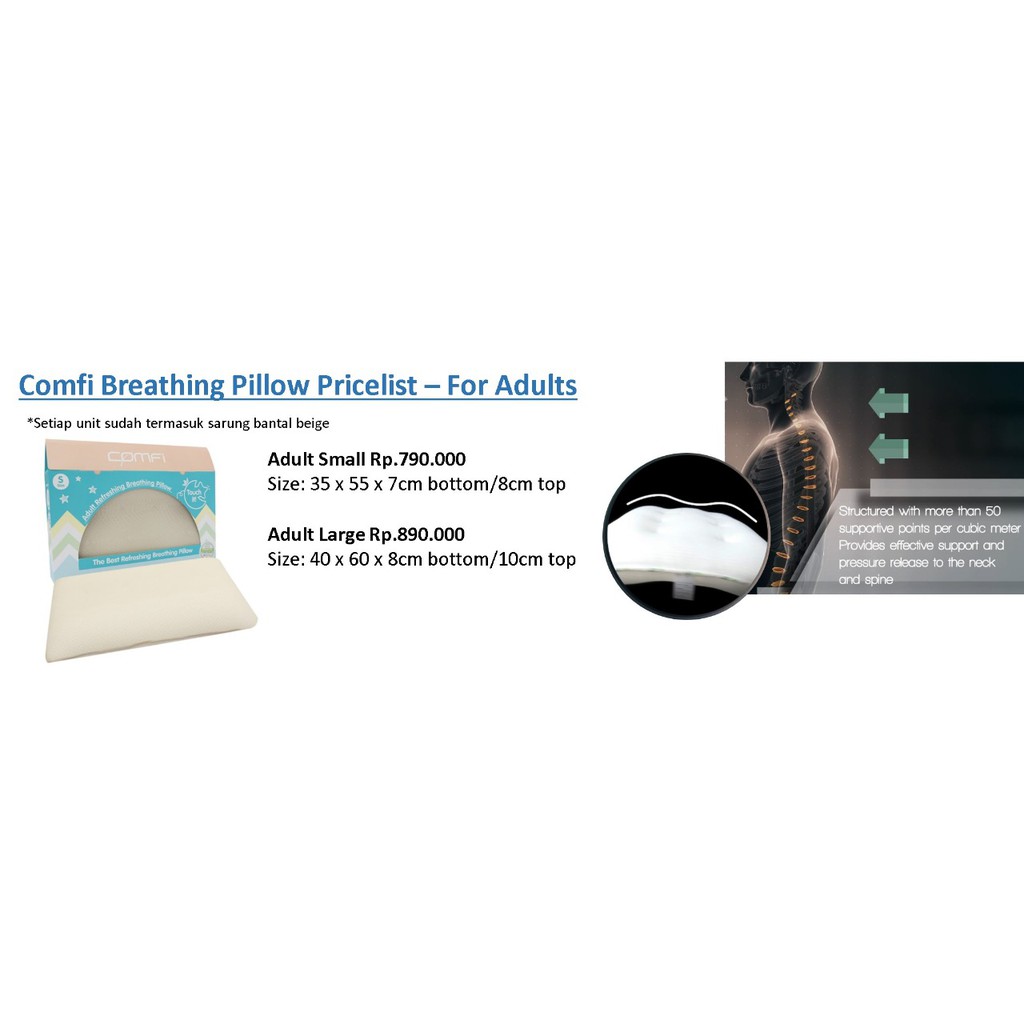 Comfi Breathing Pillow Adults Small