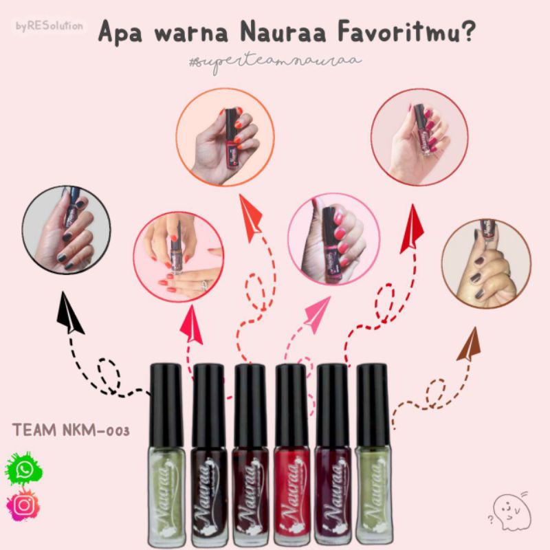 Kutek Naura Muslimah - Kutek Halal - Kutek Sah Solat - Kutek Awet - Kutek Tahan Lama - Henna Kuku - 