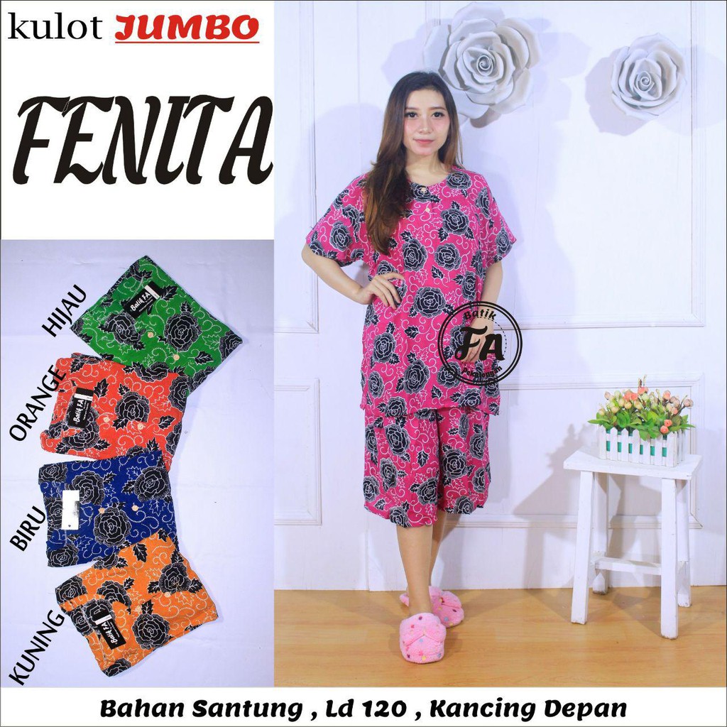 Setelen Baju tidur celana pendek jumbo fenita bumil busui fashion wanita murah