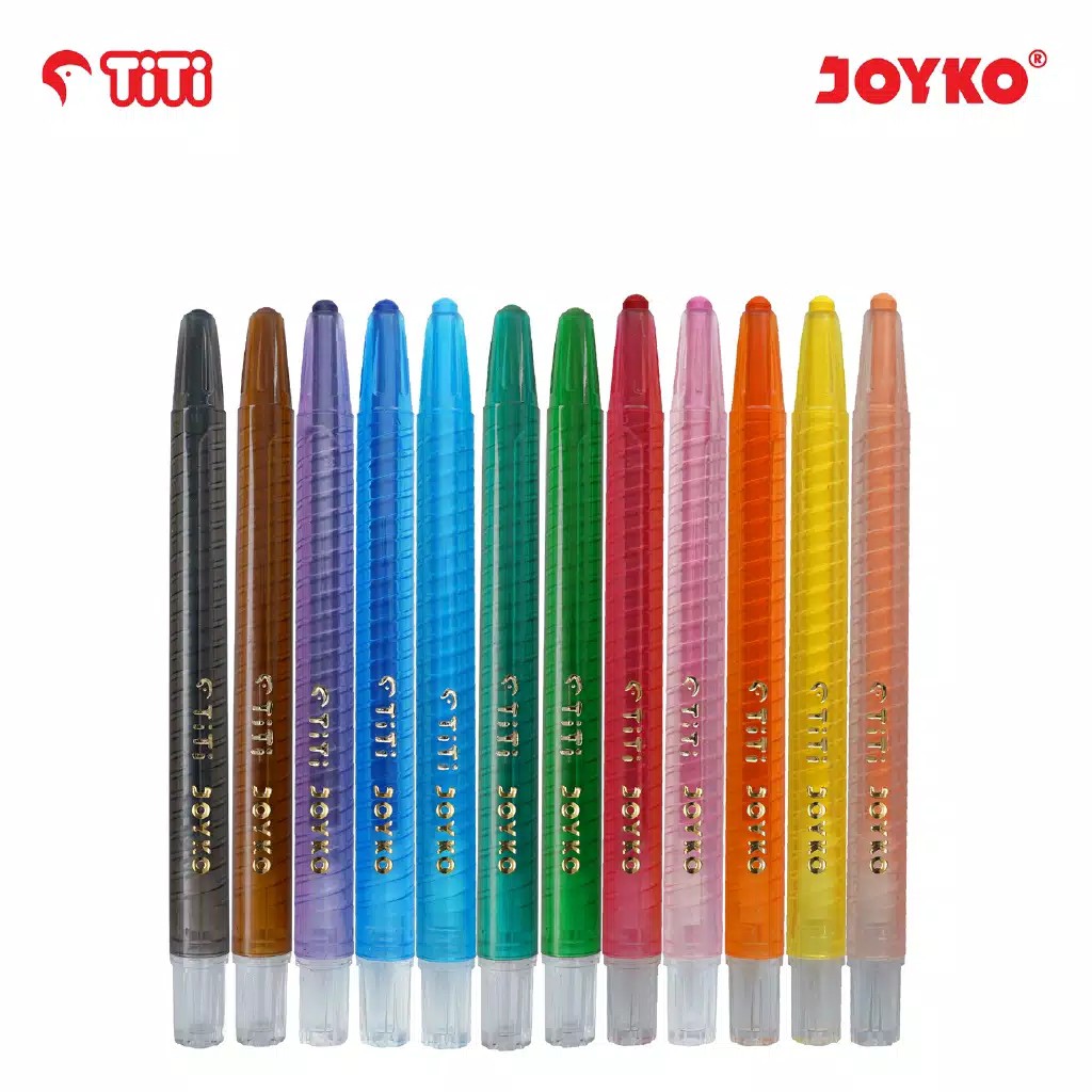 TWIST CRAYON PUTAR JOYKO TITI TI-CP-12 MINI 12 WARNA TI CP 12 MINI PASTEL KRAYON TIDAK BERACUN TWCR