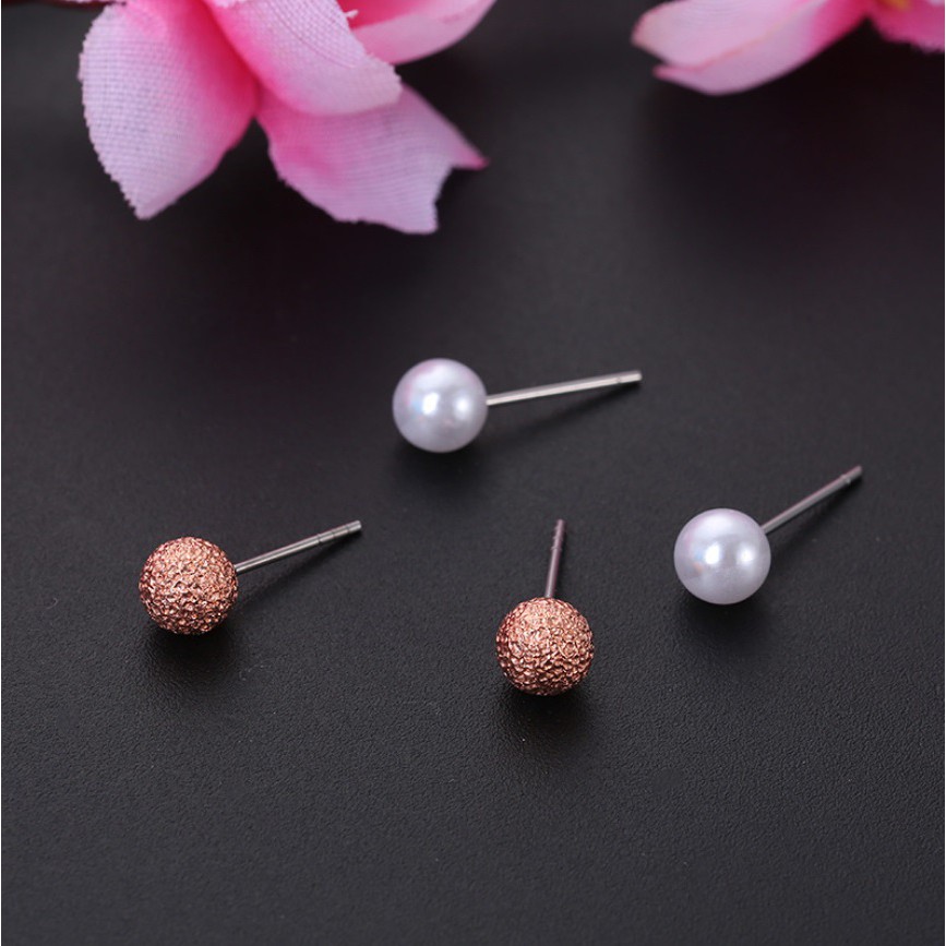 12 Pasang Anting Tindik Set Gaya Korea Fashion Stud Earrings Korean Style Giwang Tusuk High Quality