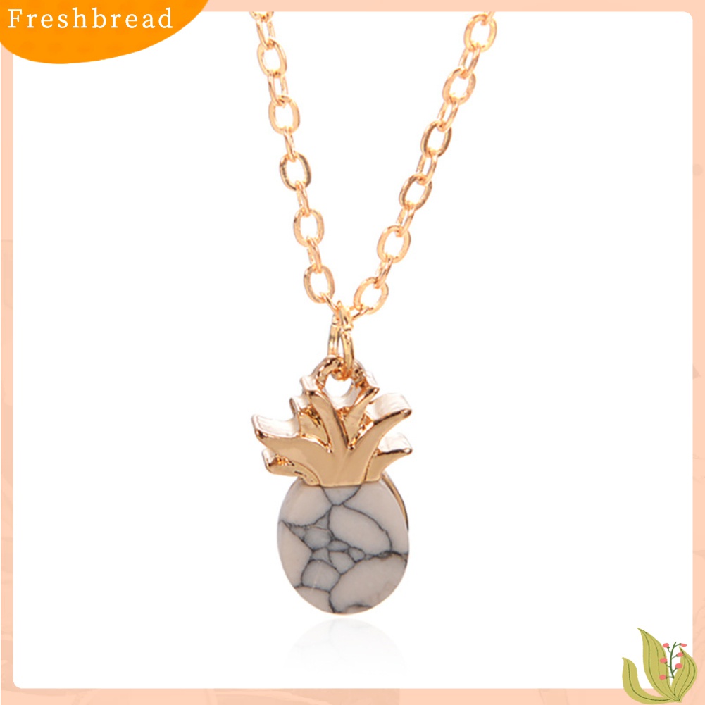 【Fresh】Fashion Cute Pineapple Alloy Stone Pendant Clavicle Chain Necklace Women Gift