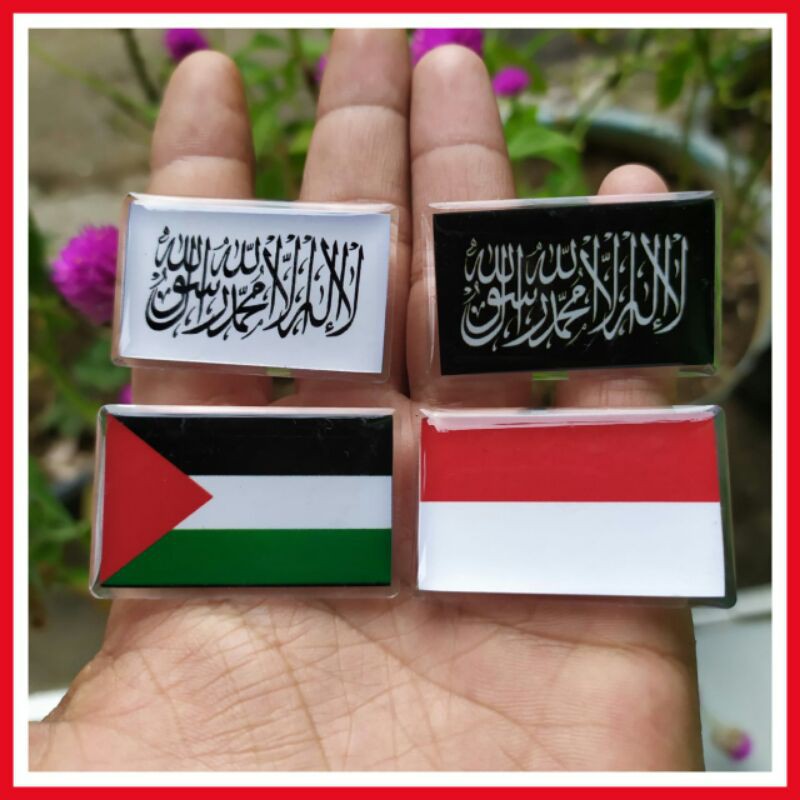 Pin akrilik TAUHID,PALESTINA,INDONESIA