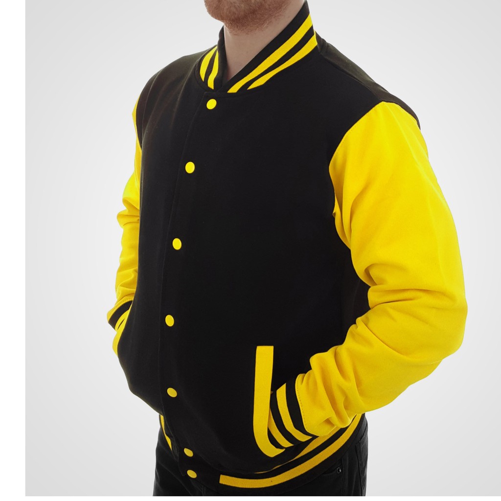 Jaket Baseball Varsity Hitam - Kuning
