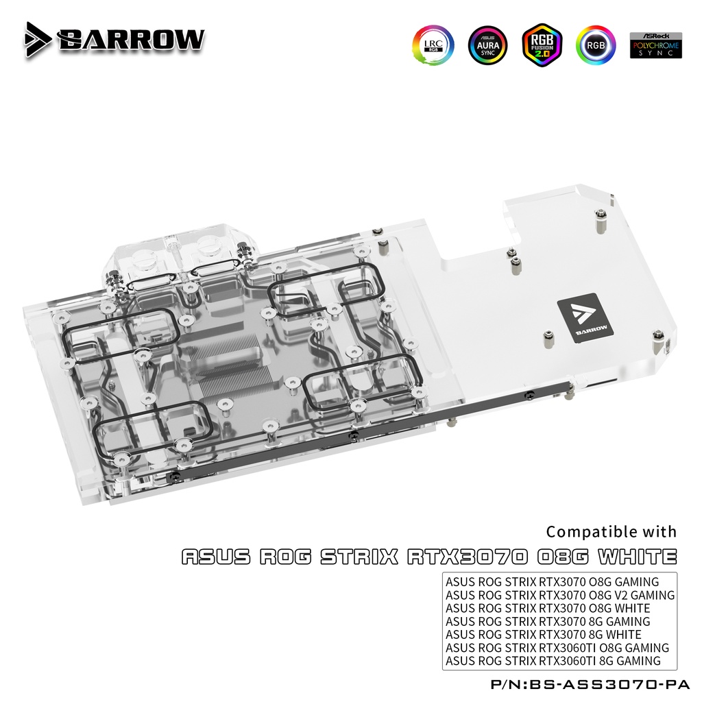 BARROW BS-ASS3070-PA GPU Block for ASUS STRIX RTX 3060Ti 3070 ARGB