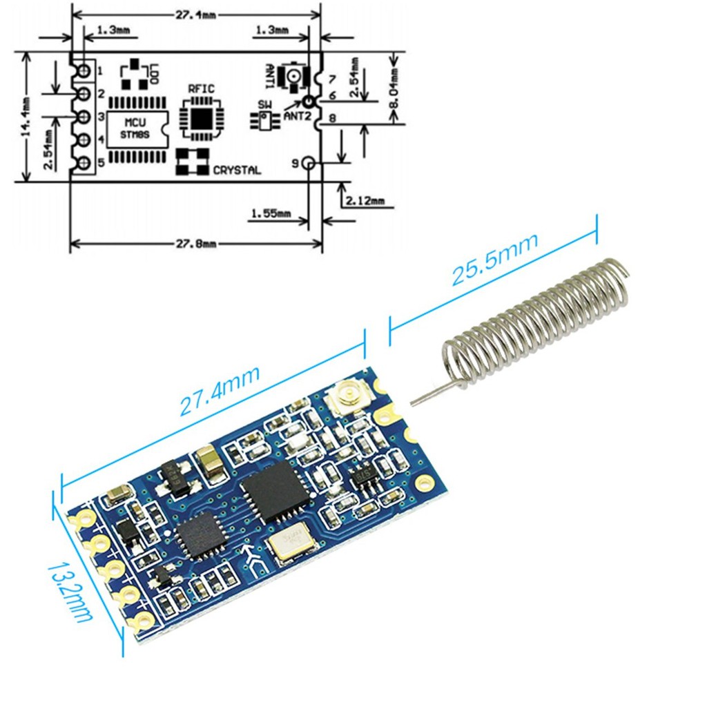 HC-12 SI4463 433MHz Transceiver Wireless Serial Port Module 1000m