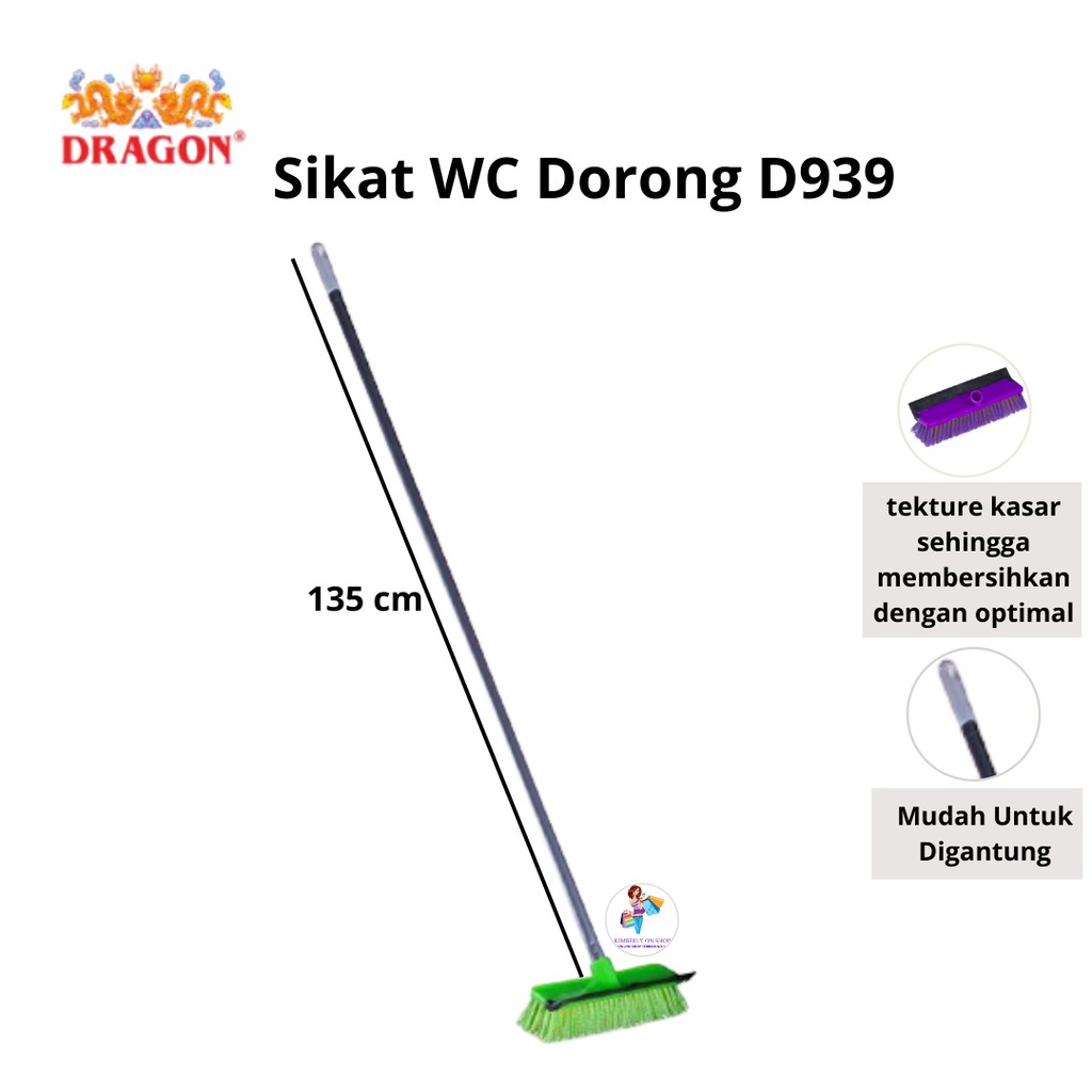 Dragon Pembersih Toilet Sikat WC Dorong D939