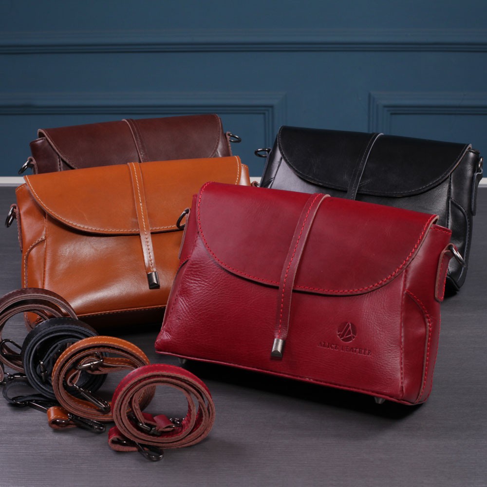 SLING BAG WANITA '' DAISY '' TAS SLEMPANG WANITA ALICE LEATHER STYLISH BAHAN KULIT SAPI ASLI KODE AL