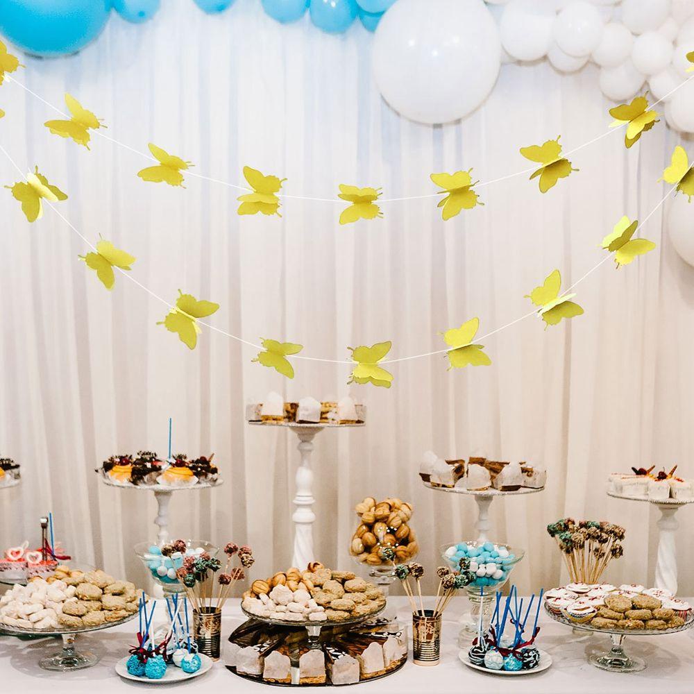 [Elegan] Paper Wreath Creative Butterfly Venue Layout Jendela Dekorasi Pesta Backdrop DIY Pesta Ulang Tahun Gantung Paper Garland