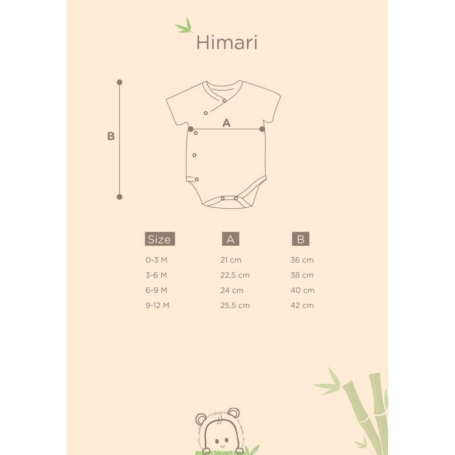 Himari BODYSUIT Bamboo and Bub - Baju Tidur Santai Anak Bayi Bambu Halus LENGAN PENDEK Baby Kids