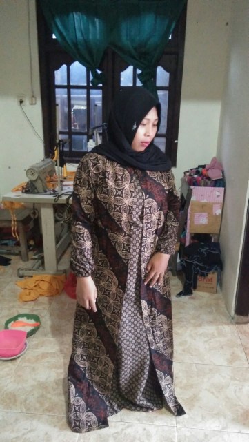 Batik Couple Keluarga Gamis Busui Motif Prasasti Batik Keluarga Seragam