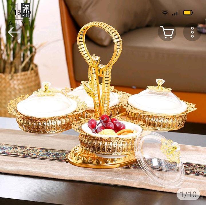 Toples Lebaran Tempat Buah Besi Tempa Camilan Kotak Buah Kering Piring Ruang Tamu [[zhengstore.id]]