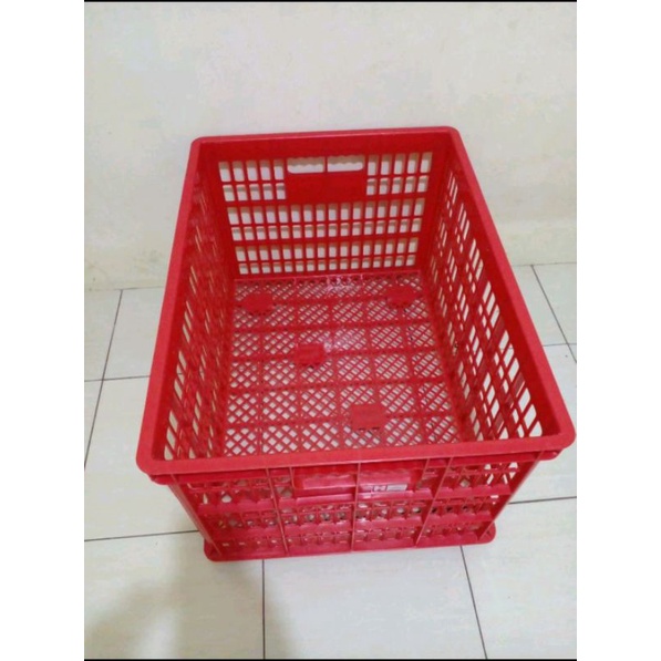 80x60x45 Box Container Hanata 3001 Roda FOOD SAFE / KERANJANG INDUSTRI RAK SUSUN PLASTIK SERBAGUNA