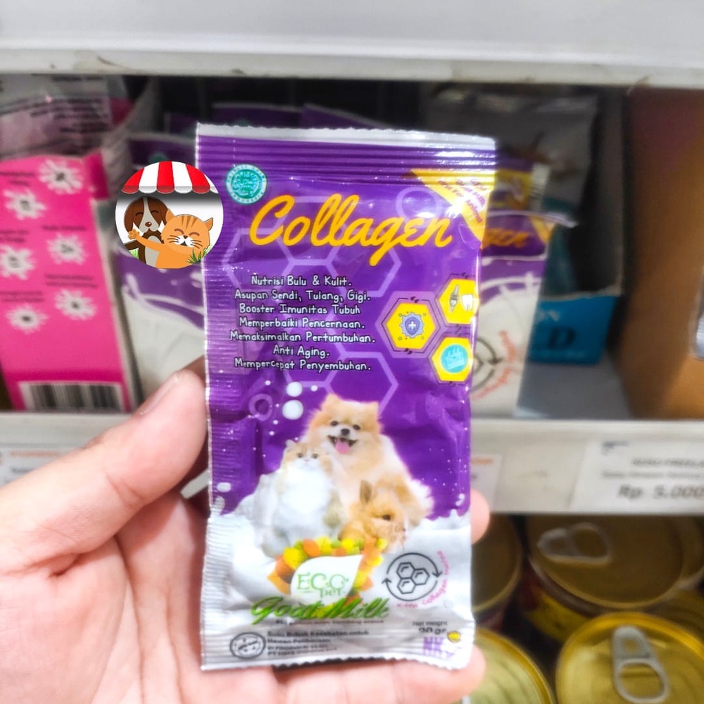 Susu Kucing Anjing Kelinci - Eco Pet Goat Milk Collagen Sachet 20gr