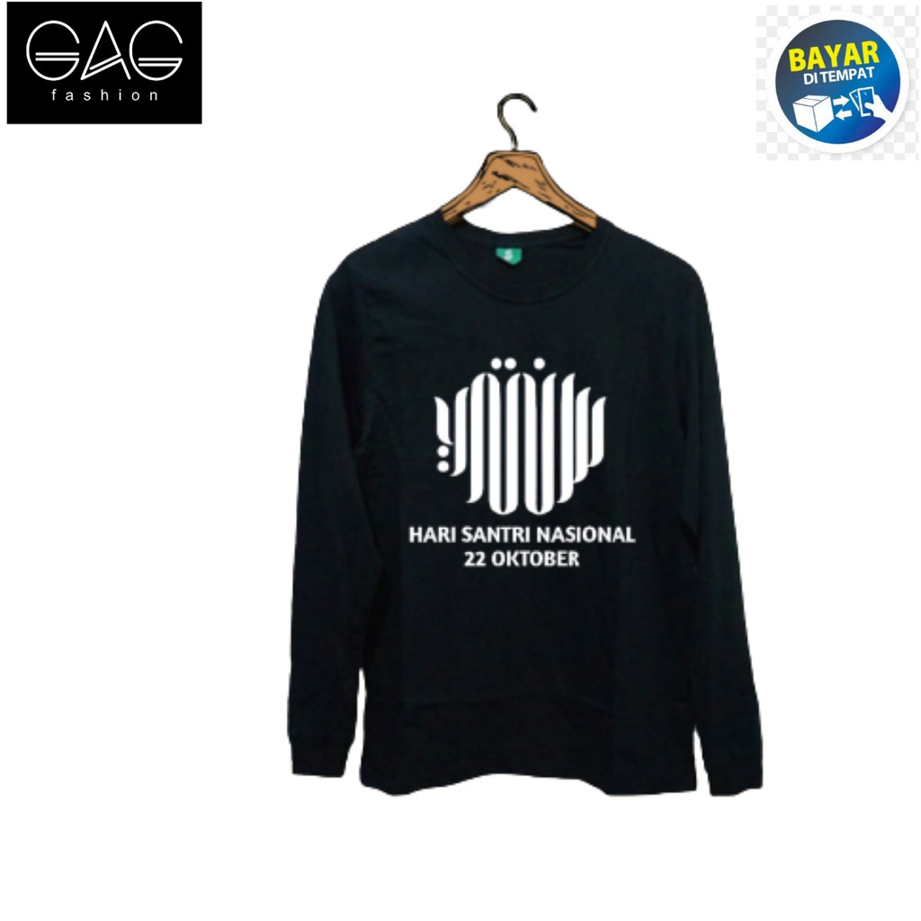 Kaos HARI SANTRI NASIONAL/LENGAN PANJANG// Baju Distro Santri Salafy/KD089 Kaos Pria/Wanita