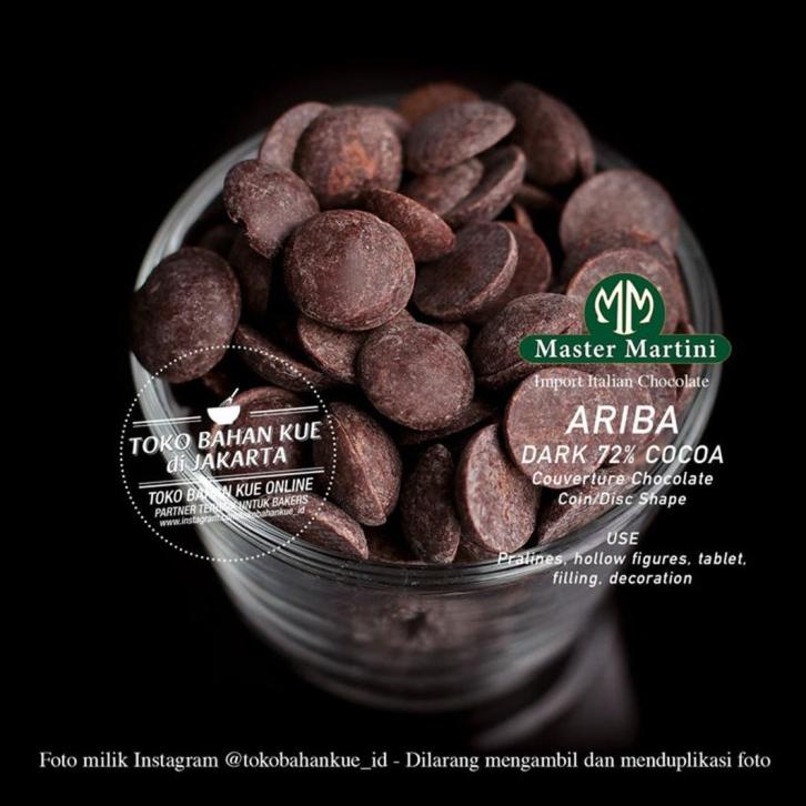 

TERBARUU!! Master Martini ARIBA 72% 1kg Dark Couverture Chocolate Cokelat Coin PROMO