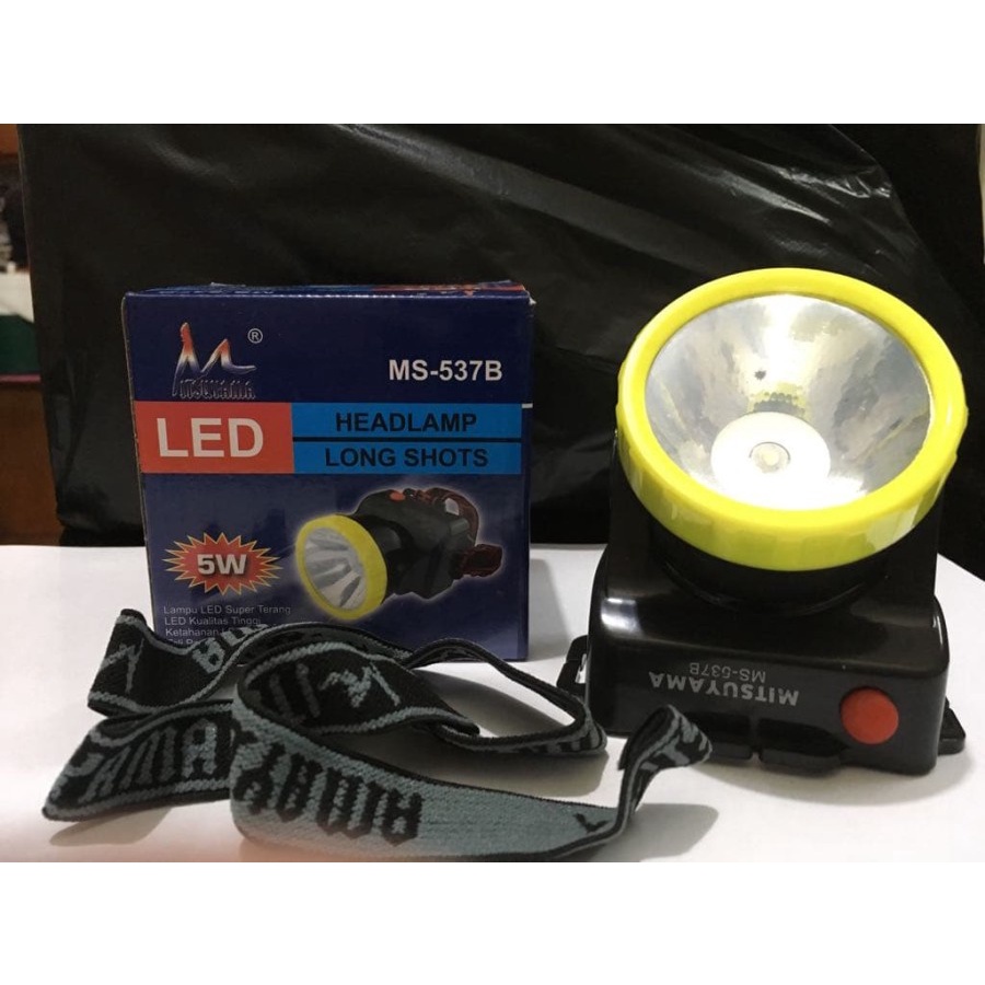 COD SENTER KEPALA LED 5 WATT MITSUYAMA  MS-537B //SENTR HEADLAMP LONG SHOTS SUPER TERANG MS-537B