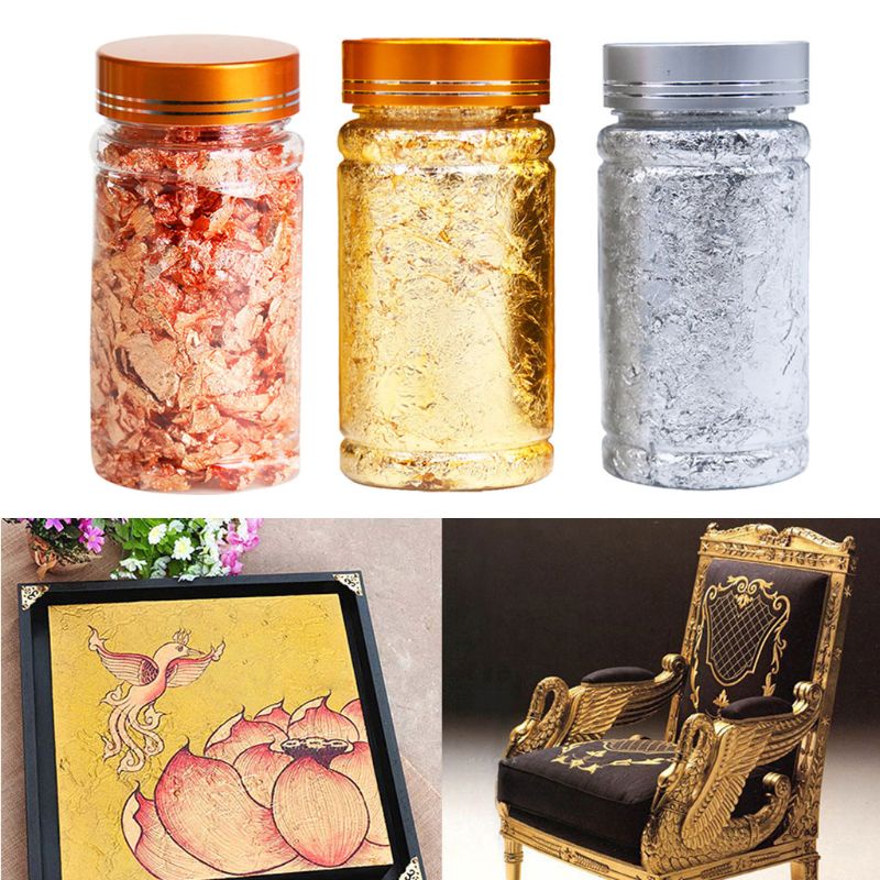 Ran 3g Cetakan Resin Foil Emas / Silver Untuk Dekorasi Perhiasan