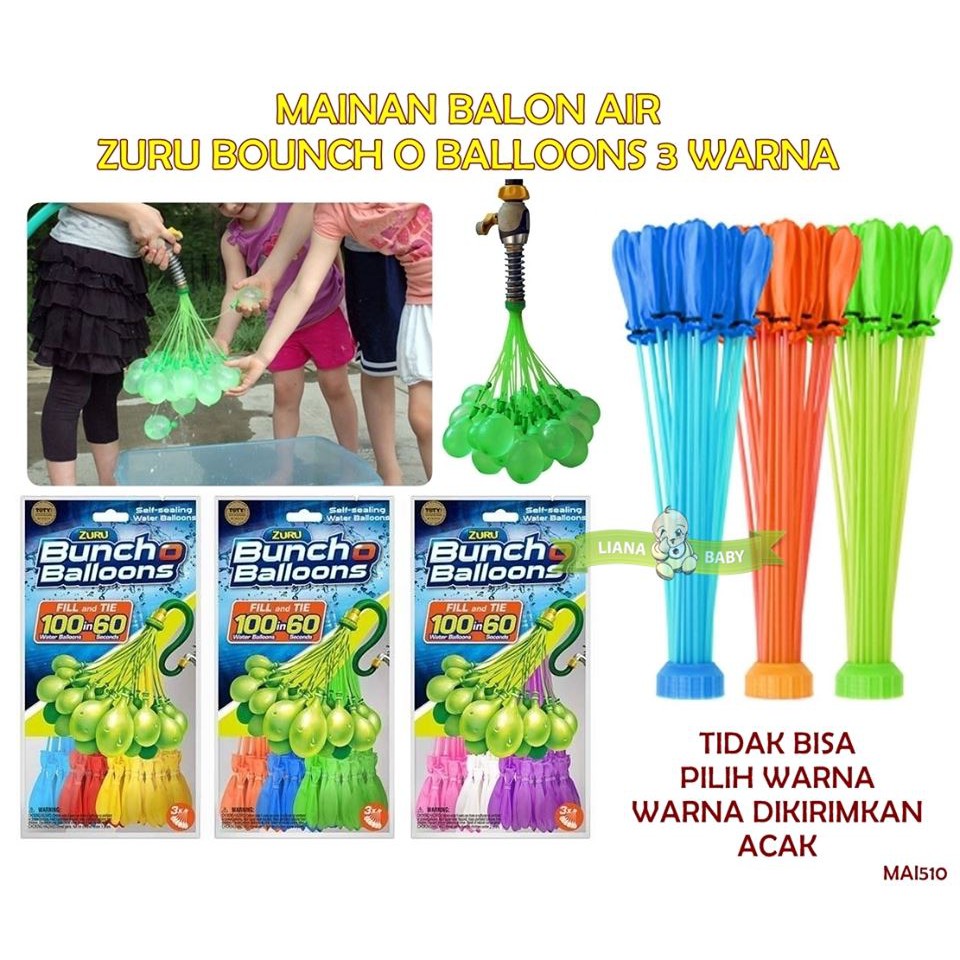 MAI510 MAINAN BALON AIR ZURU BUNCH O BALLOONS 3 WARNA