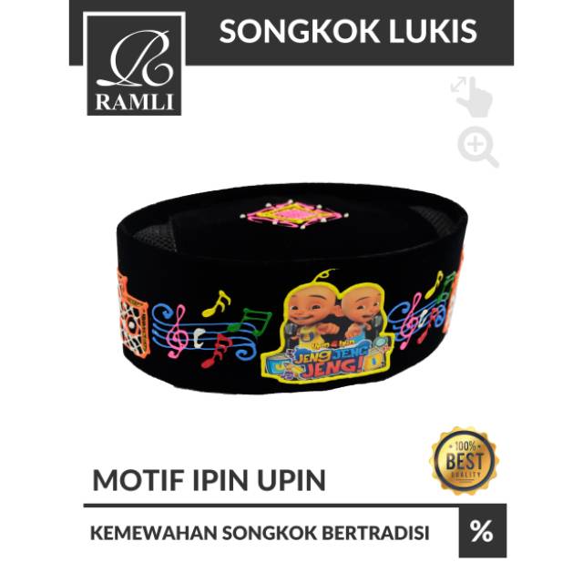 Songkok Lukis Anak Motif Upin Ipin