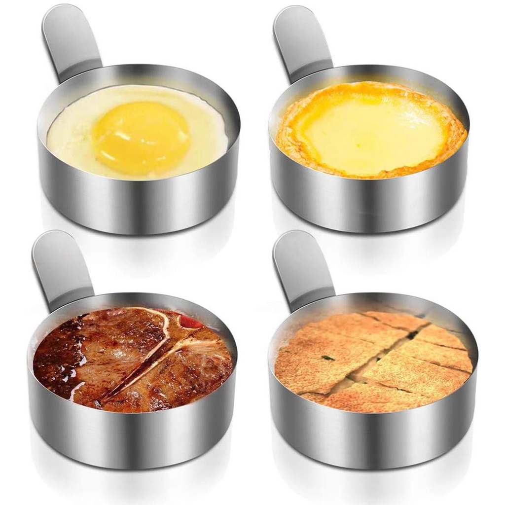 Quinton Egg Ring Cooking 2/4PCS With Handle Bulat Baking Pancake Shaper